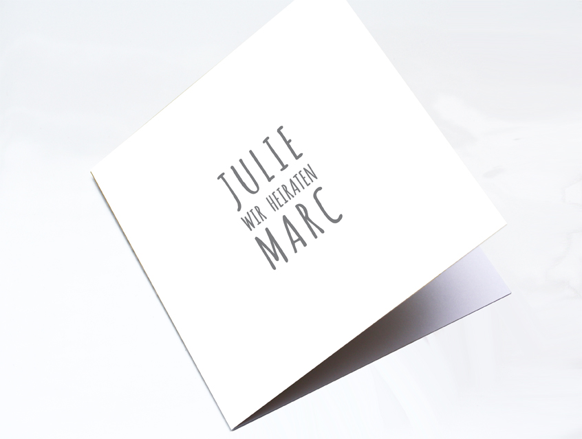 no. 7139 - Einladung Hochzeit Hochzeitseinladung Hochzeitskarte Karte Papeterie Hochzeitspapeterie weiss weiß grau edel anthrazit white grey Schrift modern