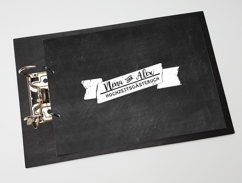 no. 7142 - Deckblatt Cover für Gästebuchkarte mit Fragen Gästebuch Karte Hochzeit Hochzeitsgästebuch Hochzeitsgeschenk Hochzeitsgäste Gäste Hochzeit chalkboard Kreide Tafel Schultafel Schiefertafel schwarz weiß Vintage shabby chic modern rustikal