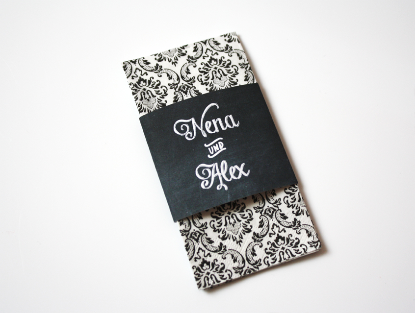 no. 7142 - Hochzeit Taschentuch Banderole Freudentränen Brautpaar chalkboard Kreide Tafel natur Naturkarton Kraftpapier Kraft Karton beige schwarzSchriften Typo