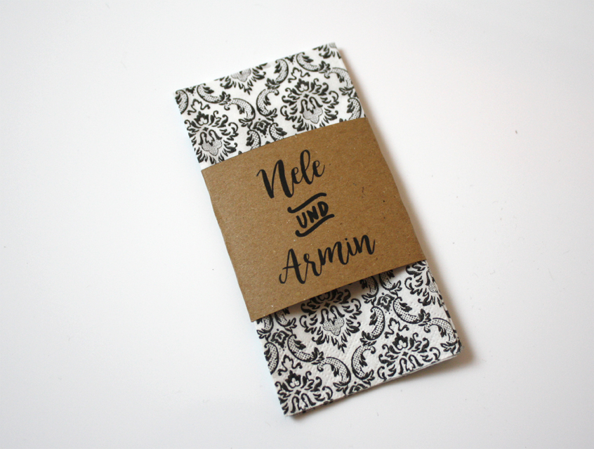 no. 7142 - Hochzeit Taschentuch Banderole Freudentränen Brautpaar chalkboard Kreide Tafel natur Naturkarton Kraftpapier Kraft Karton beige schwarzSchriften Typo