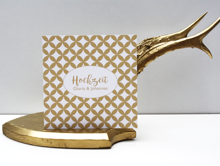no. 7144 - Einladung Hochzeit Hochzeitseinladung Hochzeitskarte Exceptionelle Karte Papeterie Hochzeitspapeterie gold goldfarben exklusiv elegant vornehm