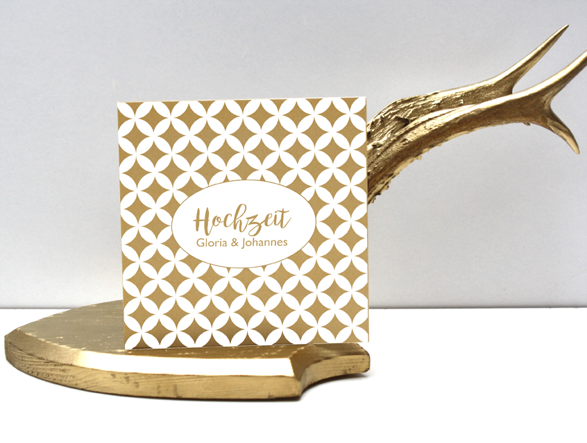 no. 7144 - Einladung Hochzeit Hochzeitseinladung Hochzeitskarte Exceptionelle Karte Papeterie Hochzeitspapeterie gold goldfarben exklusiv elegant vornehm