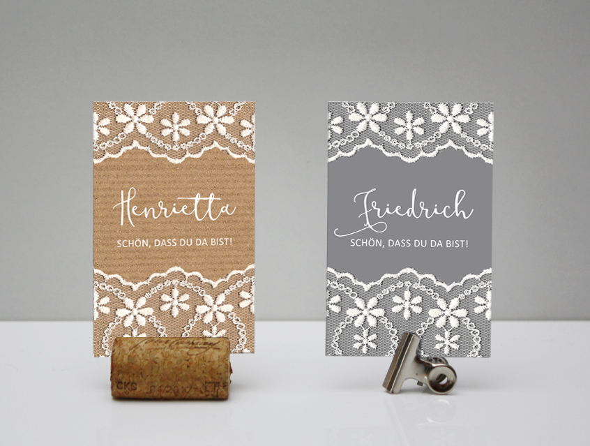 no. 7147 - Tischkarte Tischkärtchen mit Gästenamen Tischordnung Platzkarte Hochzeitskarte Karte Papeterie Hochzeitspapeterie weiss weiß grau edel anthrazit white grey Schrift modern Vintage