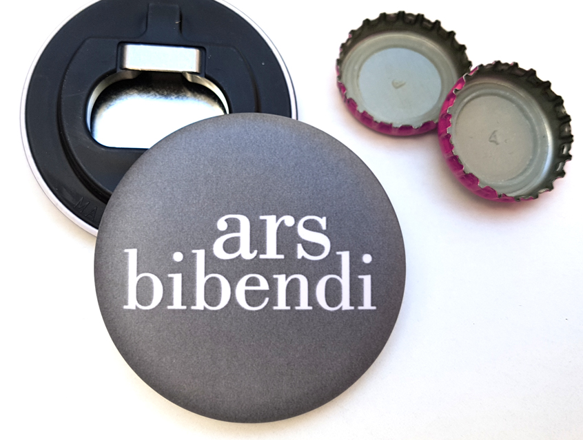 ars bibendi Flaschenöffner mit Kunststoffrückseite, matter Button in anthrazit-Optik