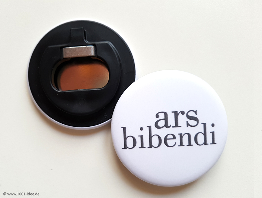 ars bibendi Flaschenöffner in weiß mit Kunststoffrückseite, matter Button in anthrazit-Optik